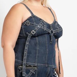 Tripp NYC denim corset bustier 3x NWT